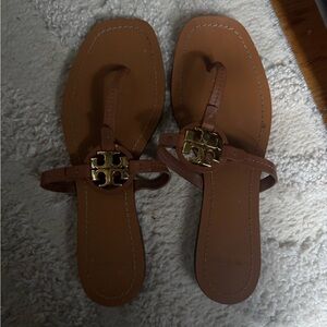 Tory Burch Tan Sandals with Gold Accent